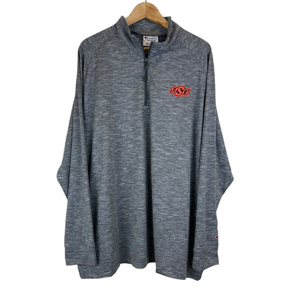 Oklahoma State University Cowboys Champion 1/4 Zip XXL Heather Gray Pullover NWT - Picture 1 of 5